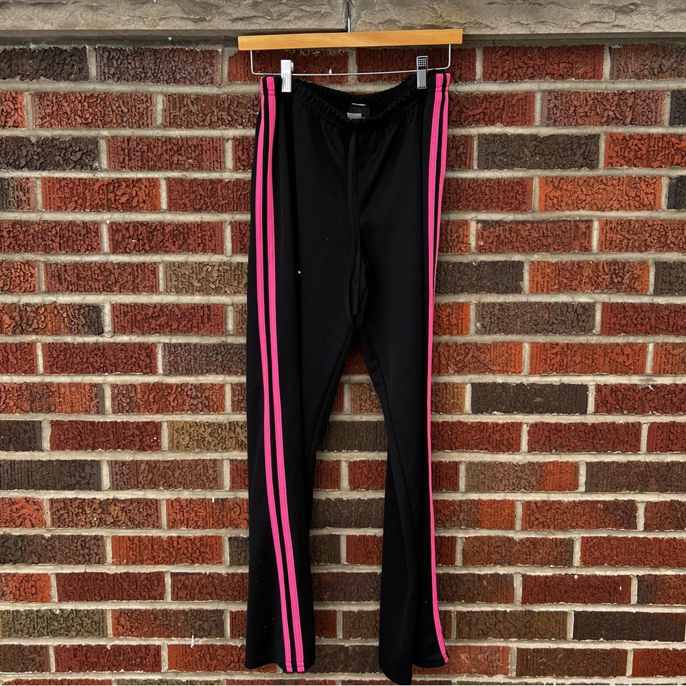 Pink Punch Black and Hot Pink Side Striped Athletic Pants
